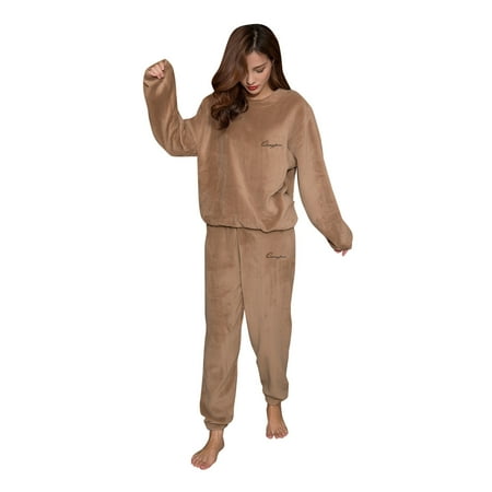 

Clearance Womens Pajama Sets Women S Home Wear Coral Plush Thickening Suit