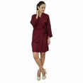 thumbnail image 2 of Bimba Women Short Solid Belt Robe Soft Modal Cotton Wrap Round Plain Bath Robe, 2 of 4