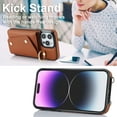 thumbnail image 2 of Allytechgroup Wallet Case for Apple iPhone 12 Mini, RFID Blocking Crossbody Shoulder Strap Hand Wrist Cards Holder Ring Stand Bumper Drop Protection Phone Case for Girls Women, Brown, 2 of 9