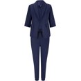 thumbnail image 2 of ZHAOCHENG Trajes de pantalón para mujer, modernos y elegantes, de negocios, con blazer, de color liso, para uso diario, de dos piezas, para uso festivo, elegante, con solapa y corte ajustado, para uso, 2 of 4