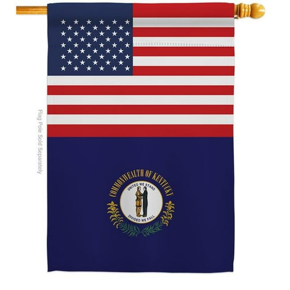 Americana Home & Garden H140768-BO 28 x 40 in. USA Kentucky American State Vertical House Flag with Double-Sided Decorative Banner Garden Yard Gift
