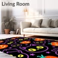 thumbnail image 2 of ODIKA 2x3 Machine Washable Non-Slip Area Rug, Halloween Black Cat Festive Pumpkin Stars Artistic Design Ultra Soft Rug, None, 515379, 2 of 7
