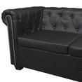thumbnail image 3 of vidaXL Chesterfield Corner Sofa 6-Seater Brown Faux Leather, 3 of 22