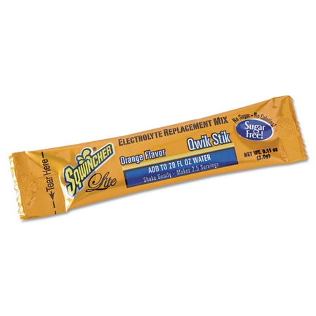 Sqwincher Lite Qwik Stix Orange Flavor Electrolyte Replacement Mix, 1.26 oz, 500 count