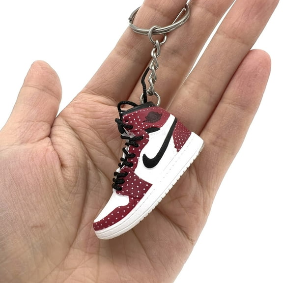 Single Shoe No Box 3D Mini Sneaker Keychain, Basketball Sneaker Collectible For Dunks