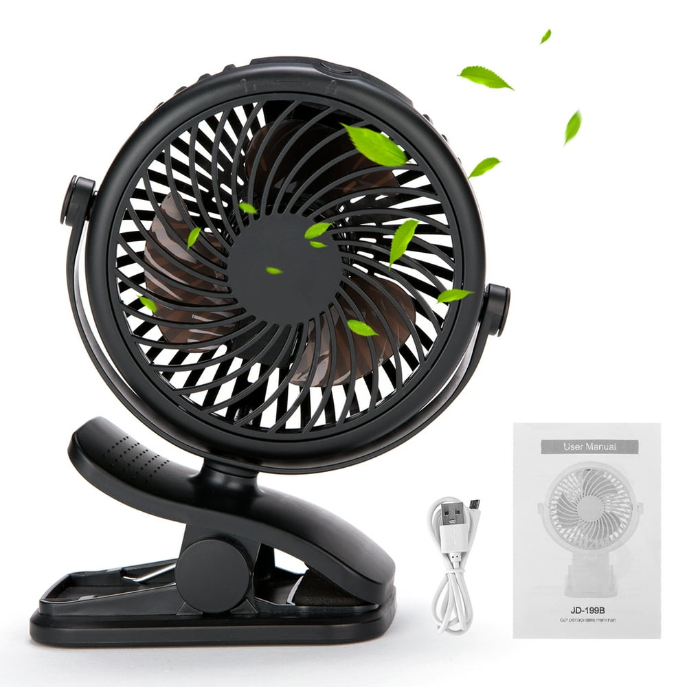 USB Powered Clip on Fan Portable Fan 360° Adjustable Small Desk Fan USB