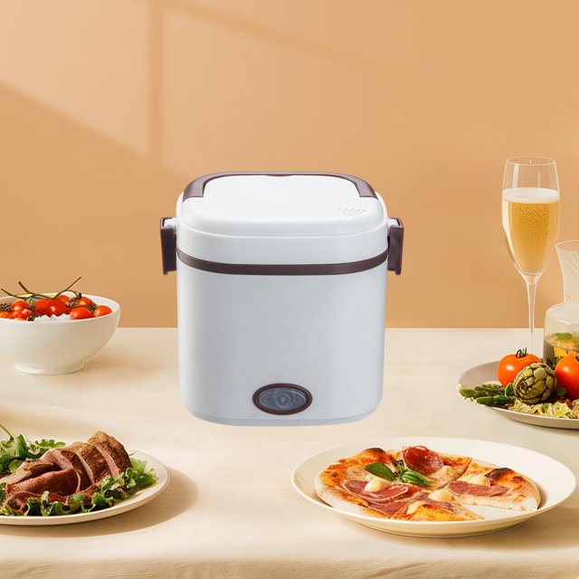 Danhjin Electric Lunch Boxes Hot Household Stainless Steel Lunch Box 1.8L Display Function Car Insulation Plug In Lunch Box Kitchen Appliances