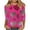 Hot Pink, variant on Enjoytime Blouses for Women Valentines Hearts Printed Round Neck 3/4 Sleeve Shirts Trendy Loose Casual Plus Size Womens Tops Hot Pink XXXXL