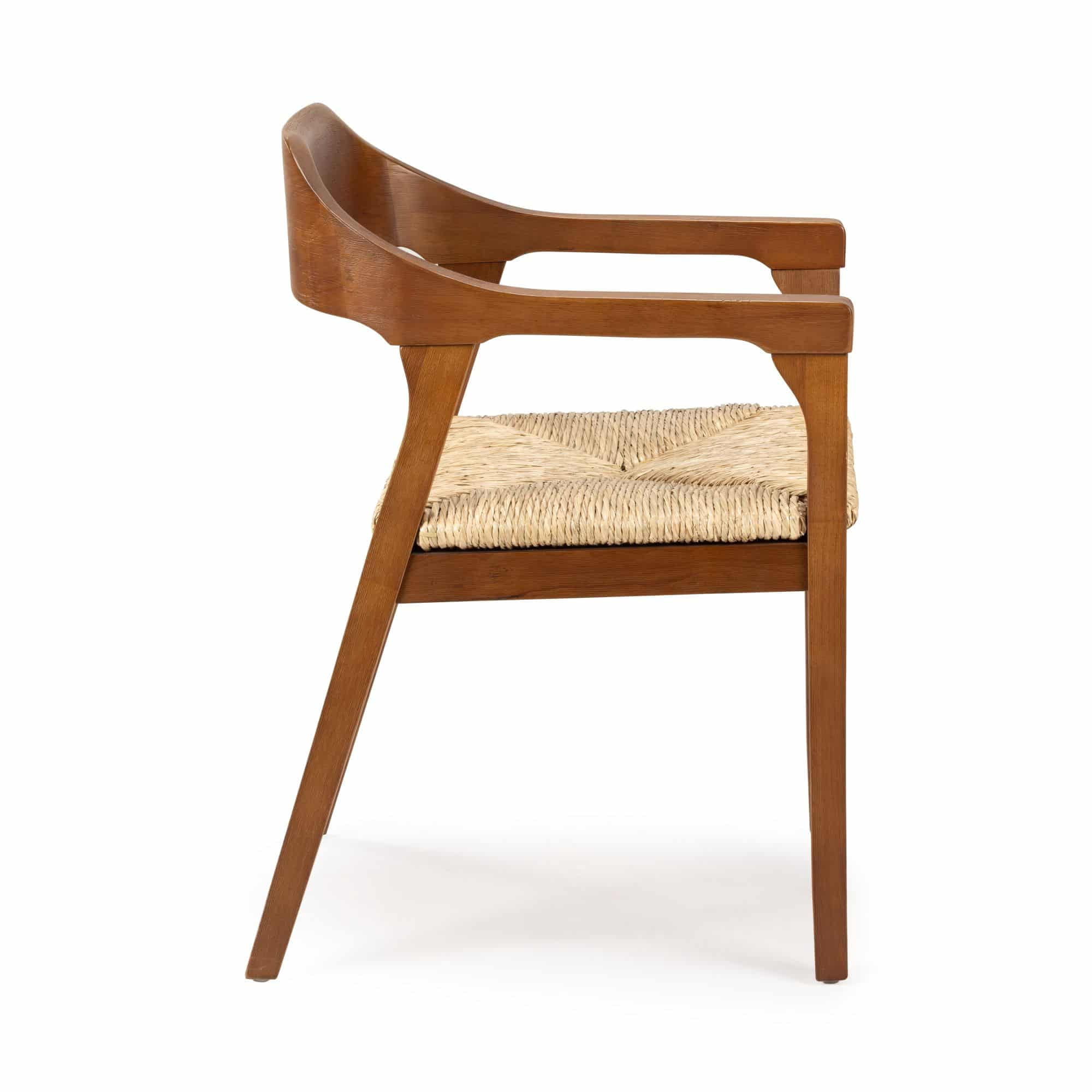 Rasmus Dining Rush Armchair - Chestnut Wire-Brush Finish