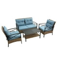 thumbnail image 3 of 4-Piece Patio Conversation Sets, 2025 Upgrade All-Weather Wicker Patio Furniture Set w/Seat Cushions & Tempered Glass Coffee Table, Outdoor Patio Sets for Porch Poolside Backyard Garden, 705lbs, 3 of 7
