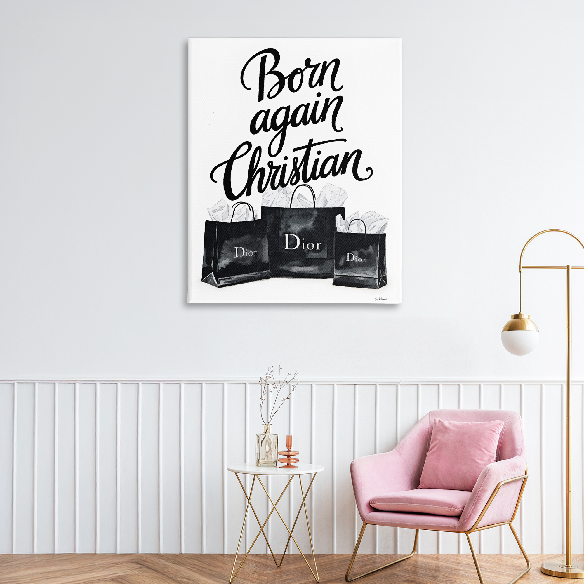 Shopping Born Again Christian Canvas Wall Art, design by Amanda Greenwood