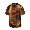 thumbnail image 6 of Daiia Gold Flame Pattern Wolf Men's Linen Shirts Short Sleeve Casual Shirts Button Down Shirt for Men Beach Summer Wedding Shirt-X-Large, 6 of 6