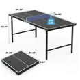 thumbnail image 4 of Outdoor Ping Pong Table, SEGMART 5FT Mid-Size Table Tennis Game Set, Indoor Outdoor Portable Table Tennis Game with Net, 2 Table Tennis Paddles and 3 Balls, 4 of 8