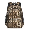 thumbnail image 2 of Bigfoot and Paw Print Brown Pattern Backpack for School, Cute School Bag with Adjustable Shoulder Straps and Padded Back, 16.9"x12.6"x5.9", 2 of 5