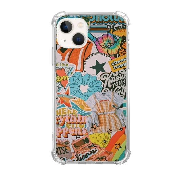 Good Vibe Case Compatible with iPhone 14,Aesthetic Art Design TPU Bumper Cover Case