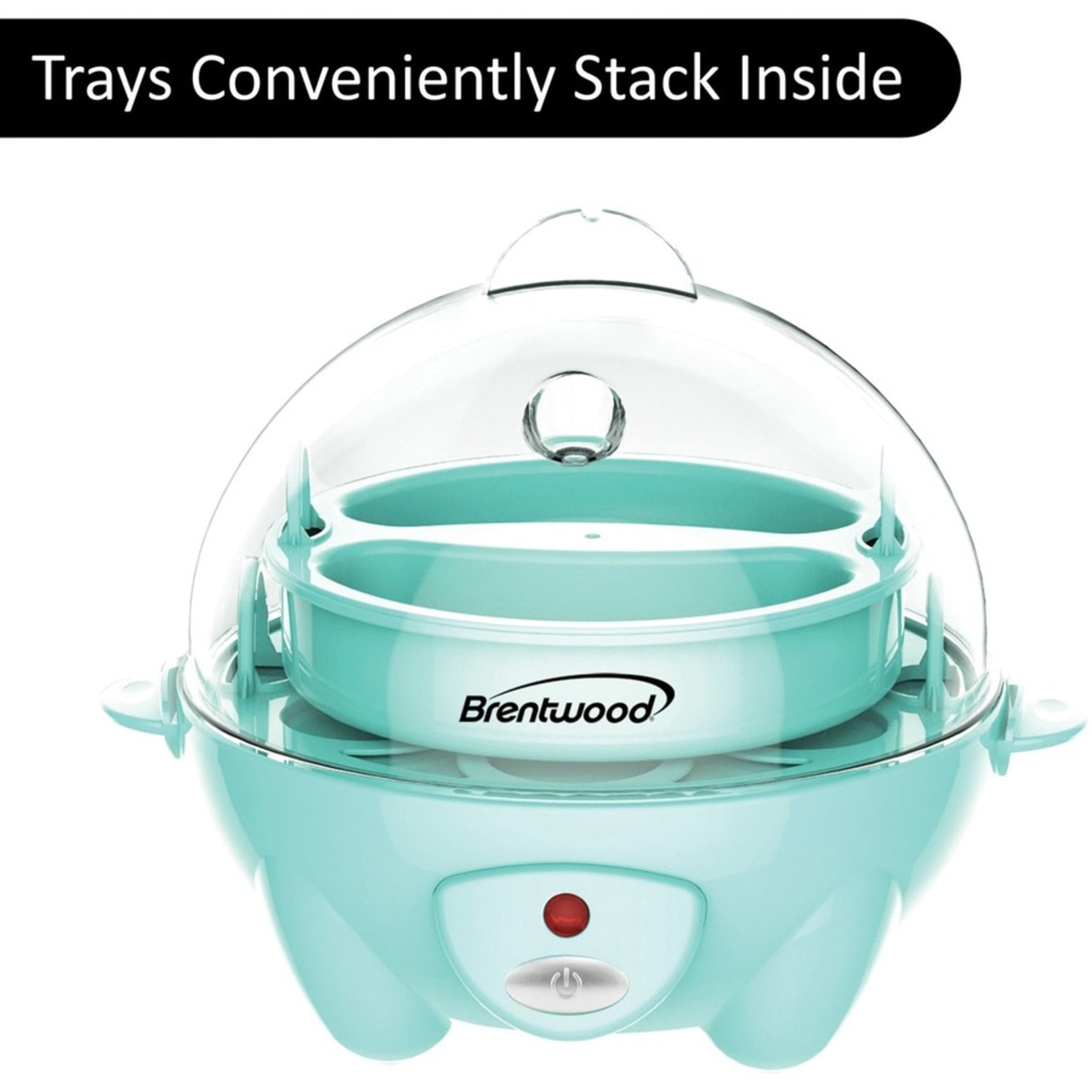 Brentwood TS-1045BL Electric 7 Egg Cooker with Auto Shut Off, Blue
