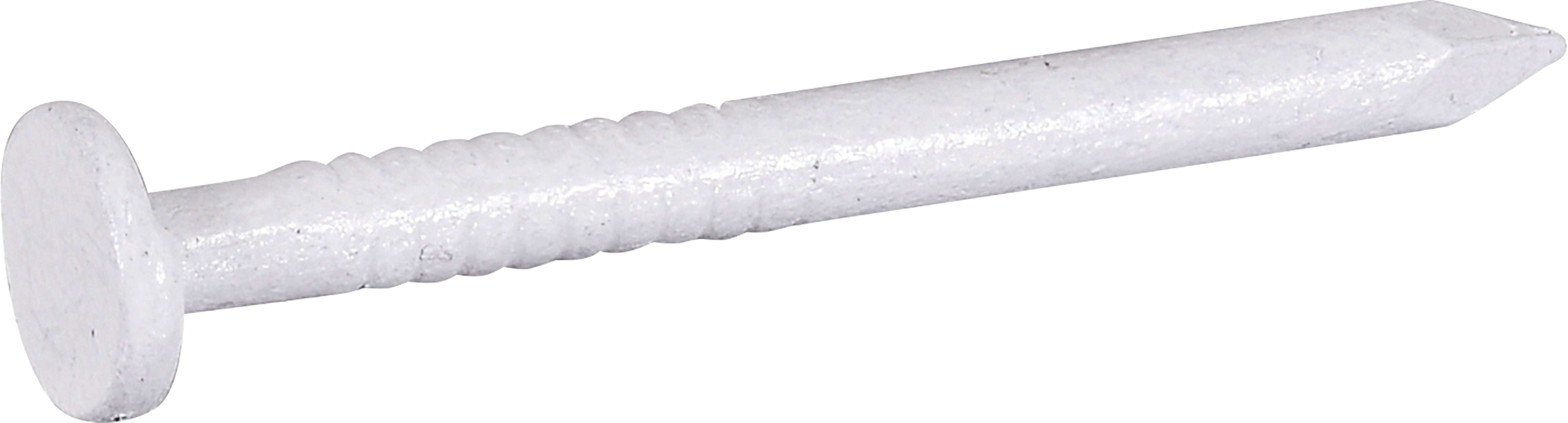 Fas-n-tite Trim Nails, 1-1/4", Aluminum, Rust Resistant, White, .75 oz pack