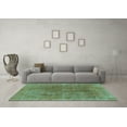 thumbnail image 3 of Ahgly Company Indoor Square Abstract Turquoise Blue Modern Area Rugs, 4' Square, 3 of 4