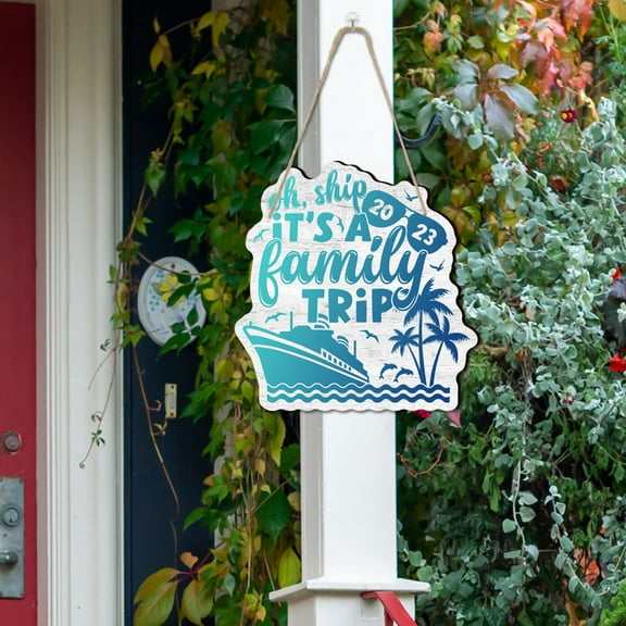 FRCOLOR Wood Cruise Sign Decor for Front Door or Wall Assorted Color Welcoming Guests 7.5 x 9.5 Inches