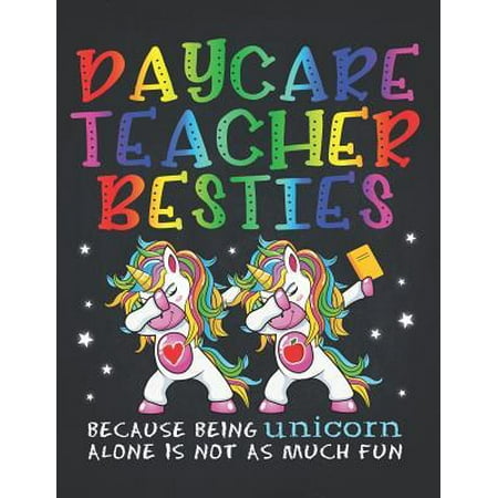 Unicorn Teacher : Daycare Teacher Besties Teacher's Day Best Friend Composition Notebook Lightly Lined Pages Daily Journal Blank Diary Notepad Magical dabbing dance in class is best with BFF
