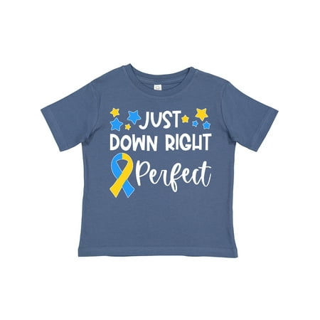 

Inktastic Just Down Right Perfect Down Syndrome Awareness Ribbon Gift Toddler Boy or Toddler Girl T-Shirt