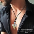 thumbnail image 4 of Opalite Crystal Pyramid Macrame Necklace, Unique Women Men Pendant, 4 of 5