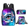thumbnail image 2 of MINISO Disney Stitch Anime 3Pcs/Set Backpack Student School Shoulder Bag Kids Cute Travel Backpack Children Birthday Gift, 2 of 4