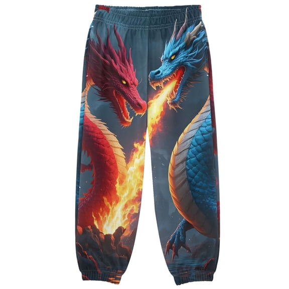 joogoo Dragons with Fire Boys' Sweatpants Jogger Pants 5-6Y