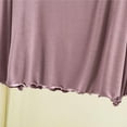 thumbnail image 7 of Lenpel Women's T Shirts Long Sleeve Crew Neck Ruffle Trim Lounge Pajama Tops Athletic Yoga Tees Loose Workout Blouses(Purple,Large), 7 of 7