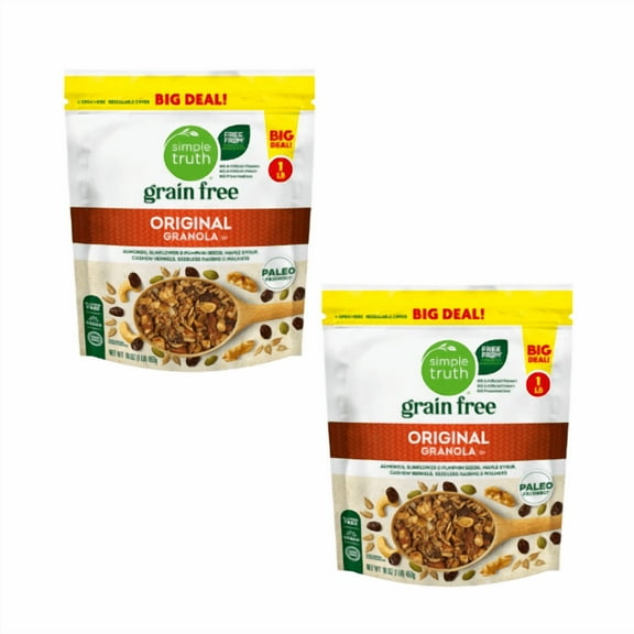Simple Truth Grain Free Original Granola Cereal, Paleo Friendly, 1 LB,2 Pack