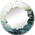 thumbnail image 2 of Designart "Teal Gold Minimalism Serenity In Flow" Minimalism Round Wall Mirror - Modern Oval Printed Decorative Oversized Mirror - Multiple Color Options, 2 of 4