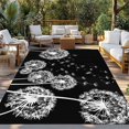 thumbnail image 2 of White Dandelion Outdoor Rug for Patio/Deck/Porch, Non-Slip Large Area Rug 6 x 9 Ft, Spring Flowers Botanical Vintage Black Indoor Outdoor Rugs Washable Area Rugs, Reversible Camping Rug Carpet Runner, 2 of 8