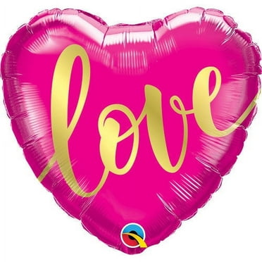 18 inch Love Gold Foil Mylar Balloon - Party Supplies Decorations