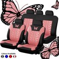 thumbnail image 1 of Universal Car Seat Cover Set - Red Butterfly Embroidery - Protects and Enhances Your Vehicle's Interior, 1 of 5