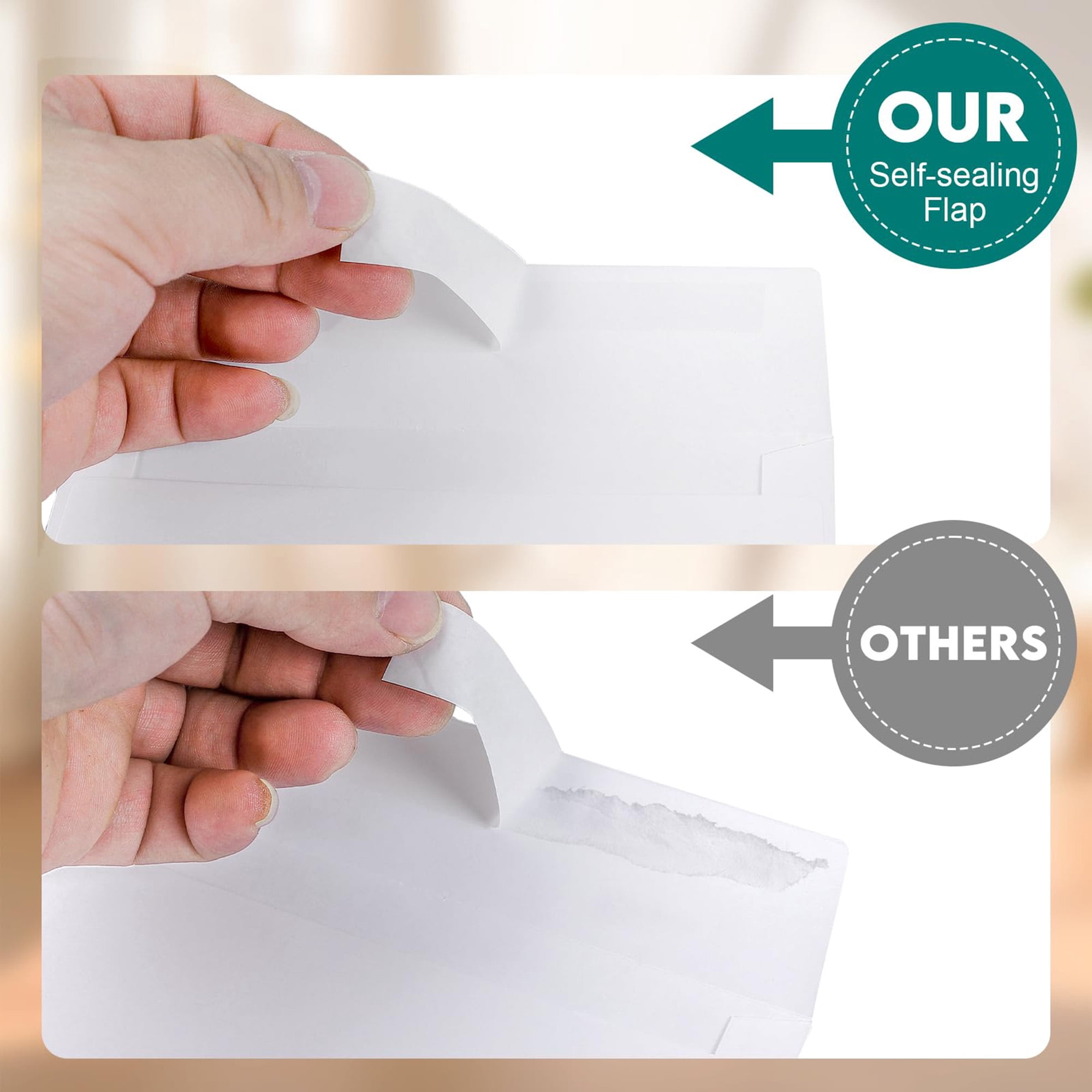 100 Blank White Cards and 100 Enelopes 4x6, Folded Cardstock Note Cards Set with Self Seal Enelopes, DIY Greeting Thank You Cards Initations for Weddings Birthdays Holidays All Occasions, White