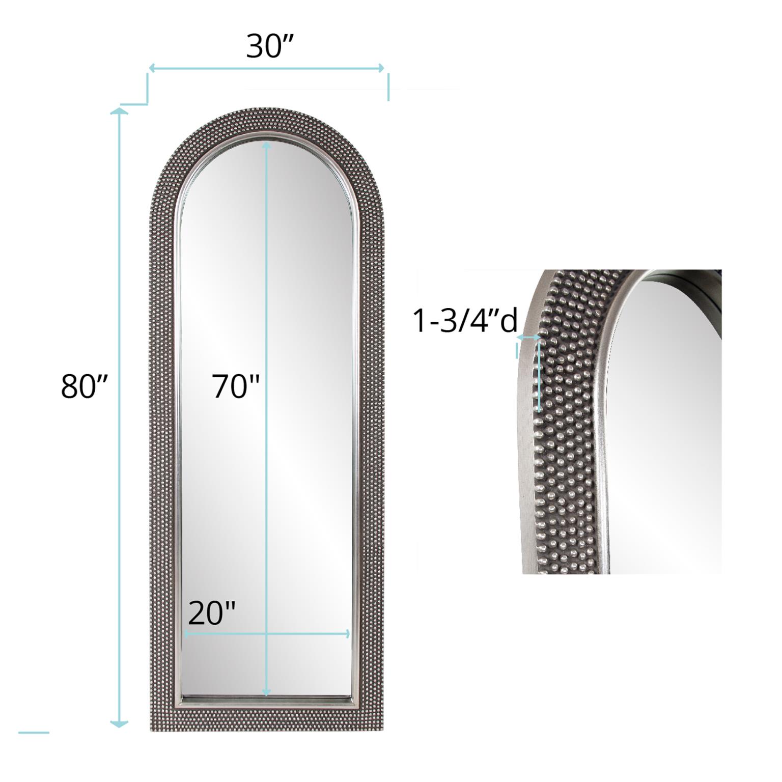 Tyler Dillon Full Length Arched Mirror with Beaded Frame
