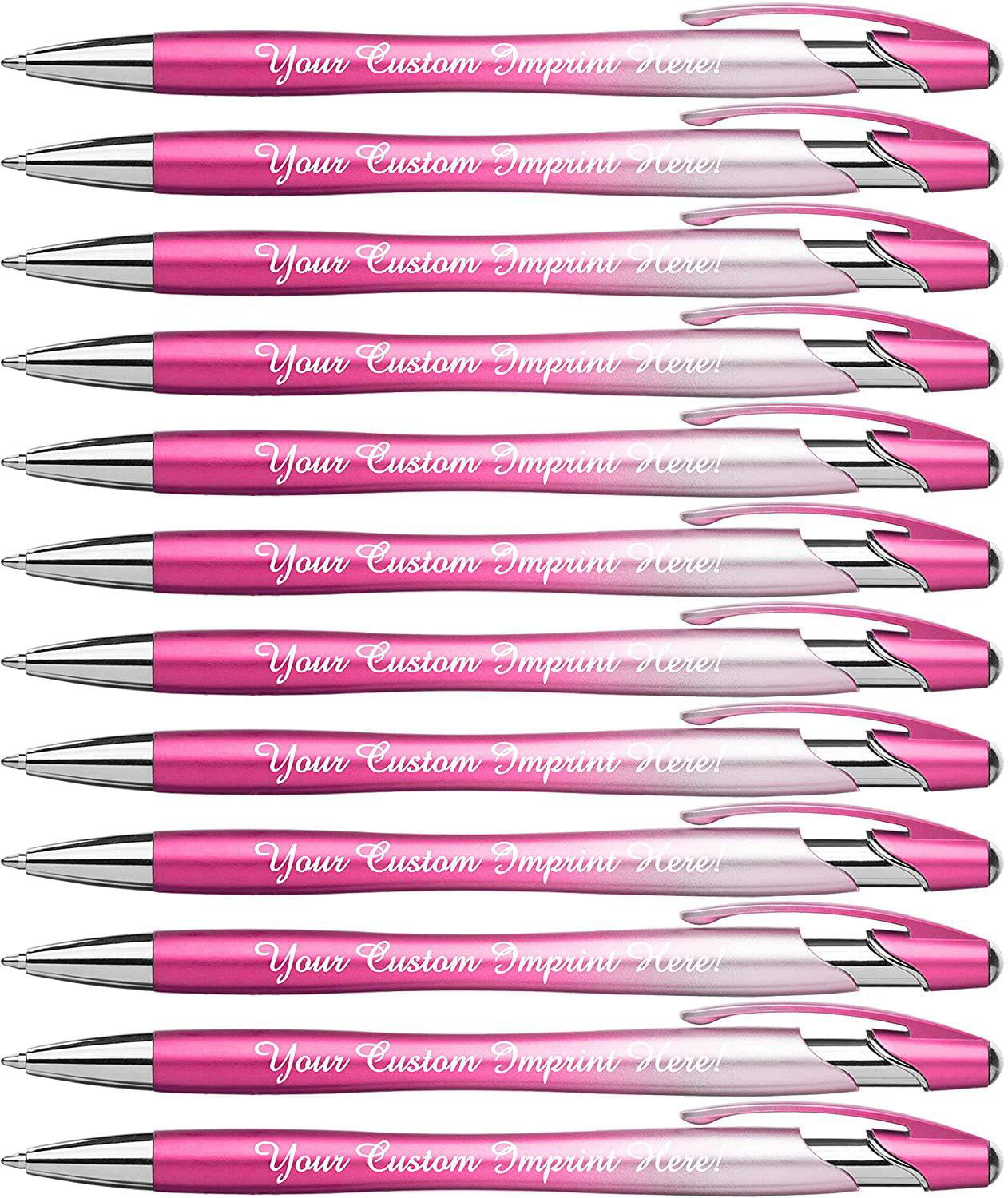 Multipack Custom Printed Chrome Curved Pens Personalised with Logo and/or Text 