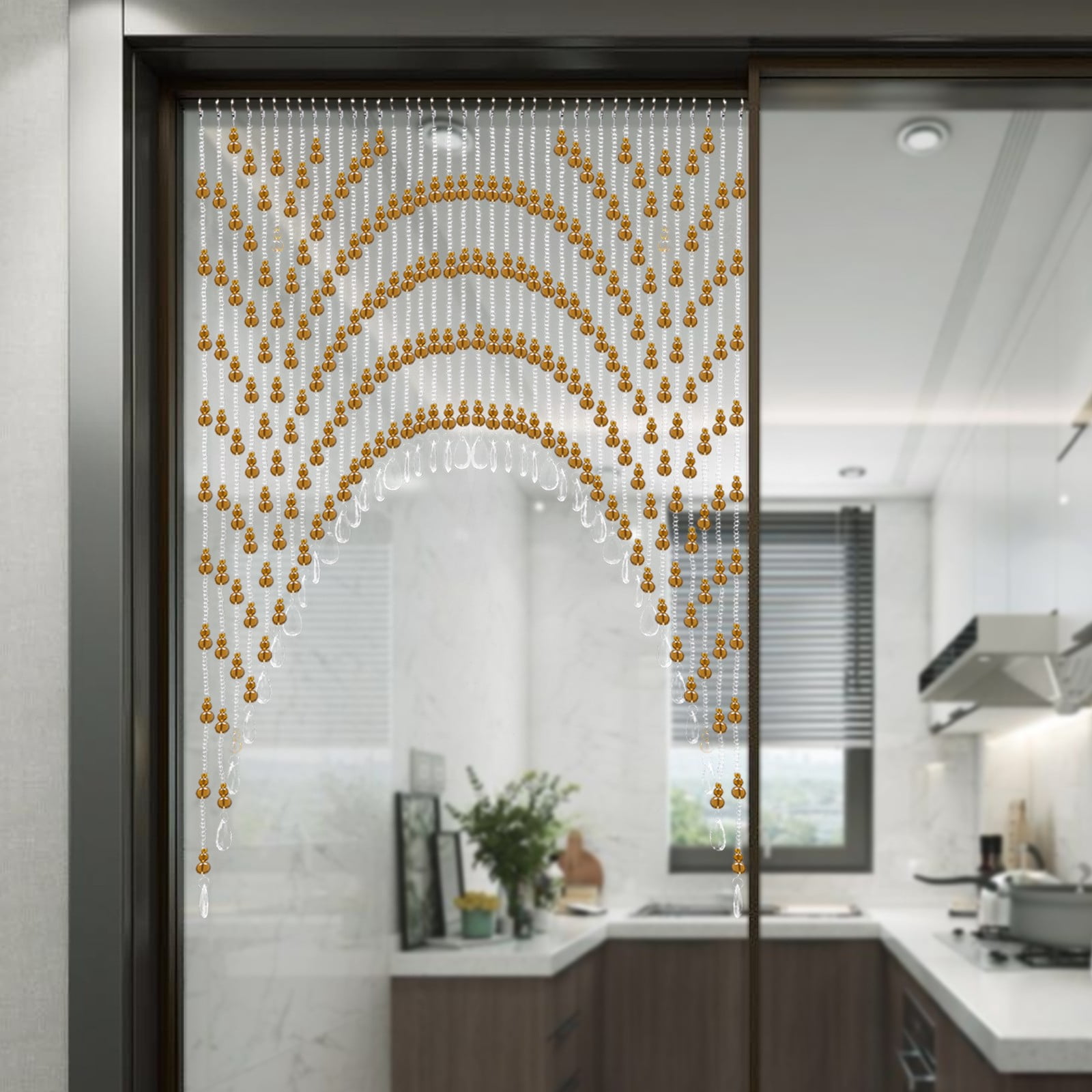Beaded Door Curtain Hanging Door Beads Curtain Bedroom Bead Partition Curtain for Bedrooms, Living Rooms, Corridors