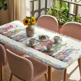 thumbnail image 3 of Happy Easter Table Cloths for 6 Foot Rectangle Tables, Funny Gnomes Rabbits Colorful Eggs Plaid Patio Waterproof Elastic Fitted Tablecloths, Washable Rectangular Table Cover for Camping, 3 of 8