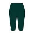 thumbnail image 4 of Women's Yoga Capri Leggings High Waist Stretch Knee Length Capris Workout Athletic Pants for Gym Dark Green XL, 4 of 5