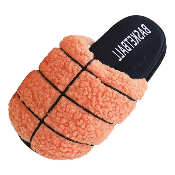OJinShaWanO Chinese Slippers for Women Velvet Autumn and Winter Football Basketball Baseball Parent Child Slippers Cute Indoor Non Home Slippers