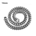 thumbnail image 3 of EOEMY 14mm Hip Hop Mens Miami Cuban Chain Silver Stainless Steel Link Necklace Gift-Default, 3 of 6