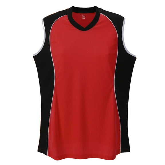 SLEEVELESS V NECK JERSEY WOMEN'S-RED-XL