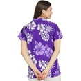 thumbnail image 4 of Stylore Womens Hawaiian Shirt Short Sleeve Blouse Sh Hibiscus Purple White XXL, 4 of 7