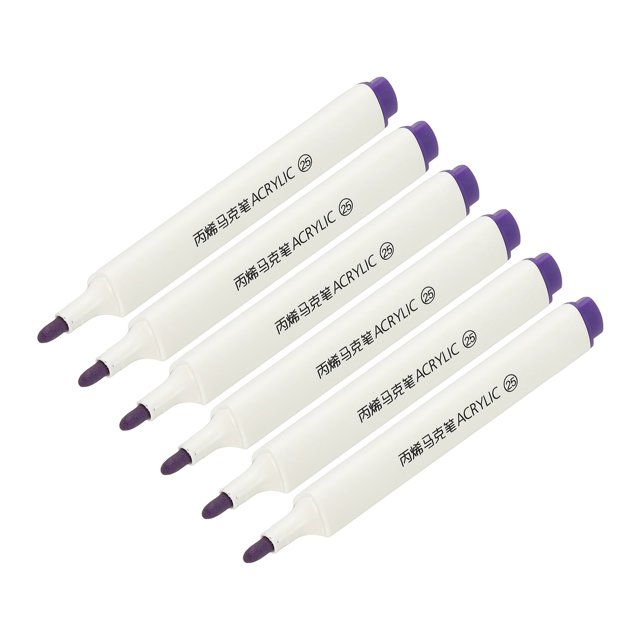 Uxcell Acrylic Paint Marker Pens Acrylic Paint Pens Waterproof Paint Art Marker Pen Water Based Paint Pen for DIY Craft Dark Purple