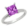 thumbnail image 4 of 2.5 ct Princess Cut Simulated Alexandrite Solitaire 14K White Gold Womens Engagement Ring, 4 of 5