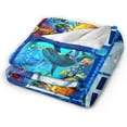 thumbnail image 2 of Dolphin Blanket Soft Cozy Cute Dolphin Fleece Throw Blanket Warm Ocean Nautical Flannel Plush Bedding Stuff Decor Blankets Gifts for Lover Girls Boys Kids Women Adults Bed Travel 50"x60", 2 of 6