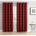 thumbnail image 3 of Fennco Styles Buffalo Plaid Home Décor Grommet Top Window Curtain Single 1 Panel for Bedroom, Living Room, Patio Door Backing Sliding Glass Door Drape, 3 of 4