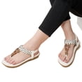 thumbnail image 5 of Ablanczoom Womens Sandals Clip toe Rhinestone Summer Flat sandal, 5 of 6
