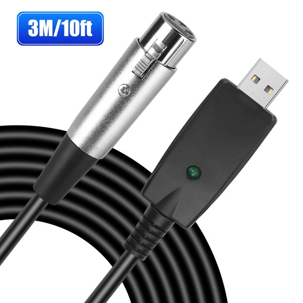 Usb Microphone Cable 3m 10ft Tsv Universal Xlr Female To Usb Male Microphone Mic Cable Cord For Recording Music Karaoke And Home Music Singing Walmart Com Walmart Com